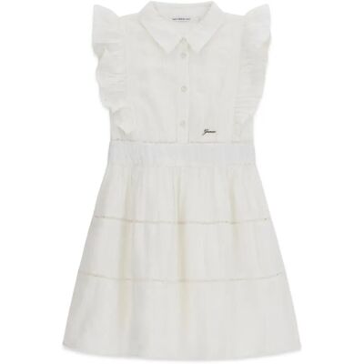 Mädchenkleid Guess Lurex jacquard Blanc 8 ans Femme Mädchenkleid Guess Lurex jacquard Blanc 8 ans Femme