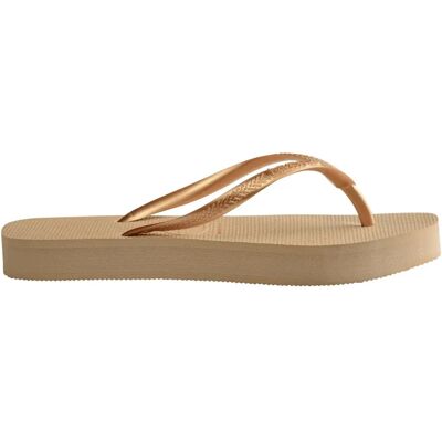 Flip-Flops für Damen Havaianas Slim Flatform Doré 37/38 Femme Flip-Flops für Damen Havaianas Slim Flatform Doré 37/38 Femme
