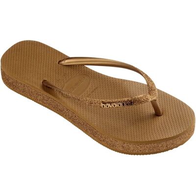 Flip-Flops für Frauen Havaianas Slim Flatform Sparkle Marron 39/40 Femme Flip-Flops für Frauen Havaianas Slim Flatform Sparkle Marron 39/40 Femme