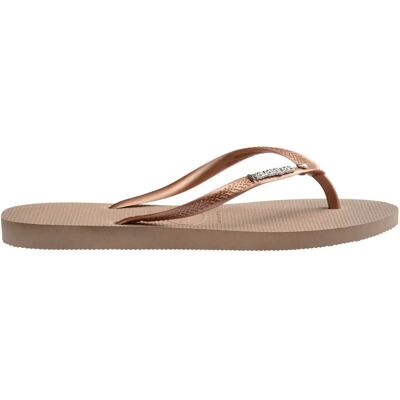 Flip-Flops für Damen Havaianas Slim Logo Metal Crystal Doré 37/38 Femme Flip-Flops für Damen Havaianas Slim Logo Metal Crystal Doré 37/38 Femme