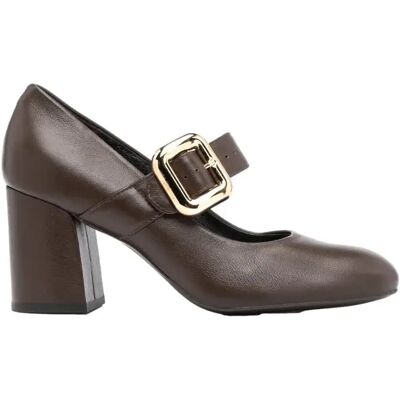Leder High Heels mit Schnalle für Frauen Ryłko Marron 37,5 Femme Leder High Heels mit Schnalle für Frauen Ryłko Marron 37,5 Femme