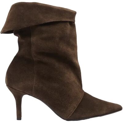 Damen Velours Stiefeletten mit Umklappkante Ryłko Marron 35 Femme Damen Velours Stiefeletten mit Umklappkante Ryłko Marron 35 Femme