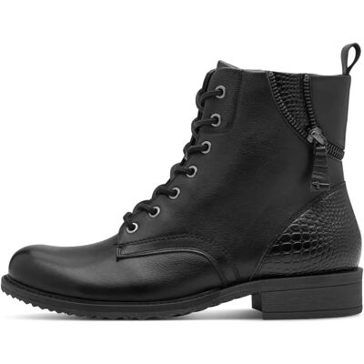 Damen Stiefeletten Tamaris en cuir à lacets zippé Noir 38 Femme Damen Stiefeletten Tamaris en cuir à lacets zippé Noir 38 Femme