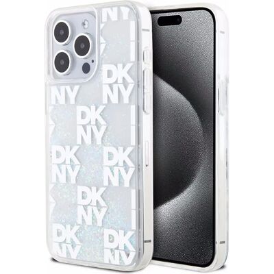 DKNY Silber iPhone 15 Pro Max Liquid Glitter Hülle DKNY Silber iPhone 15 Pro Max Liquid Glitter Hülle