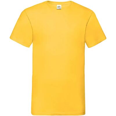 V-Ausschnitt T-Shirt Fruit of the Loom Valueweight Jaune 2XL Mixte V-Ausschnitt T-Shirt Fruit of the Loom Valueweight Jaune 2XL Mixte