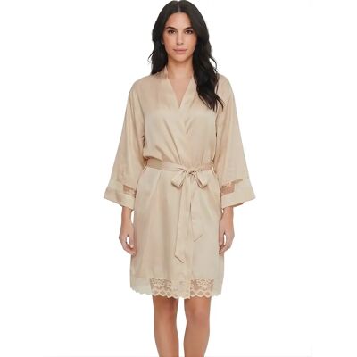 Morgenmantel Damen Selmark Manuela Beige M Femme Morgenmantel Damen Selmark Manuela Beige M Femme