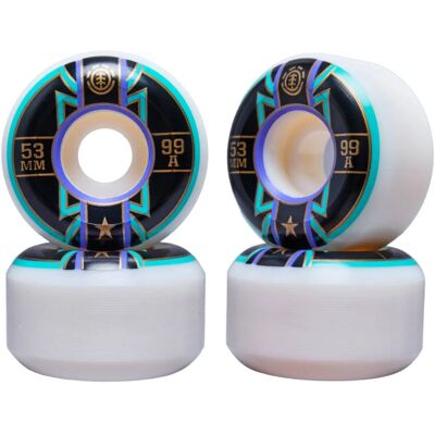Skateboard-Rad Element Banner Year 99A (x4) Blanc 53 mm Mixte Skateboard-Rad Element Banner Year 99A (x4) Blanc 53 mm Mixte