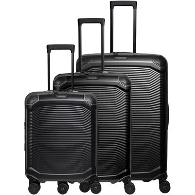 Set aus 3 Koffern travelite Millennium Troley L/M ext./S Noir TU Mixte Set aus 3 Koffern travelite Millennium Troley L/M ext./S Noir TU Mixte