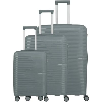Set aus 3 Koffern travelite Pacific Trolley L/M/S Gris TU Mixte Set aus 3 Koffern travelite Pacific Trolley L/M/S Gris TU Mixte