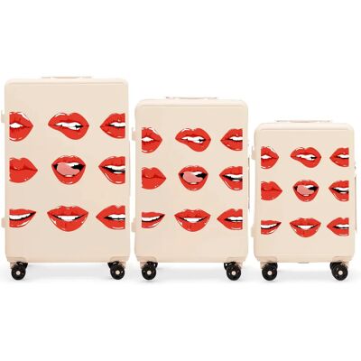 Koffer Wings ABS+ Lips (x3) Beige 198 L Mixte Koffer Wings ABS+ Lips (x3) Beige 198 L Mixte