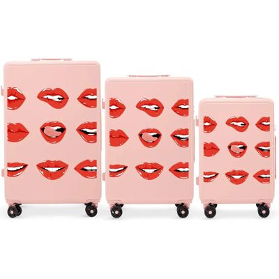 Koffer Wings ABS+ Lips (x3) Rose 198 L Mixte Koffer Wings ABS+ Lips (x3) Rose 198 L Mixte