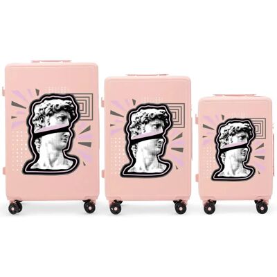 Koffer Wings ABS+ Customized Popiersie (x3) Rose 198 L Mixte Koffer Wings ABS+ Customized Popiersie (x3) Rose 198 L Mixte