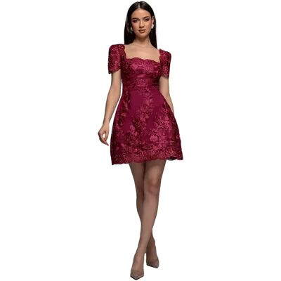 Spitzenkleid Damen Goddiva Mini Rouge 40 Femme Spitzenkleid Damen Goddiva Mini Rouge 40 Femme