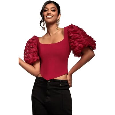 3D texturierte Damen-Corsage Goddiva Rouge 44 Femme 3D texturierte Damen-Corsage Goddiva Rouge 44 Femme