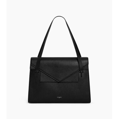 Doppelte Klappen-Dokumententasche für Damen Le Tanneur Noir 37x26,5x6,5 cm Femme Doppelte Klappen-Dokumententasche für Damen Le Tanneur Noir 37x26,5x6,5 cm Femme