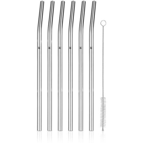 WMF BaricTrinkhalm-Set aus Cromargan®, 24 cm, 6-teilig plus Reinigungsbürste