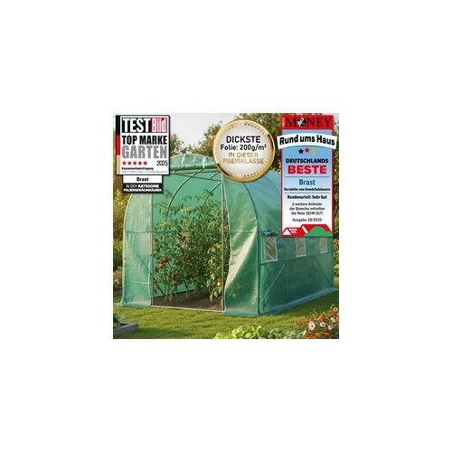 Brast Folien-Gewächshaus 06, 2x3m inkl. Erdanker & Unkrautvlies