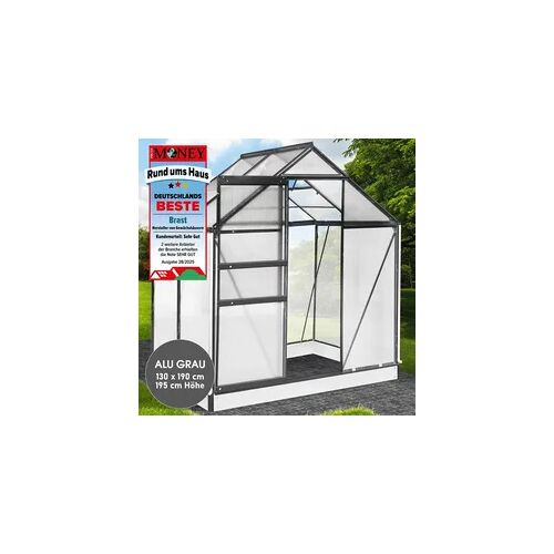 Brast Aluminium Gewächshaus 130x190x195 anthrazit