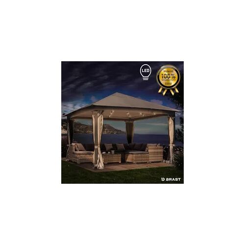 BRAST Alu Pavillon INFINITY 3x4m hellgrau inkl. LEDs