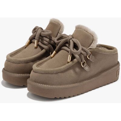 Damen Clogs Schuhe - Geschlossene Lederclogs für Damen von D.Franklin – Modell Winterboots D.Franklin Damen - Nordic Clog Taupe Stiefel & Winterschuh female Damen Clogs Schuhe - Geschlossene Lederclogs für Damen von D.Franklin – Modell Winterboots D.Franklin Damen - Nordic Clog Taupe Stiefel & Winterschuh female