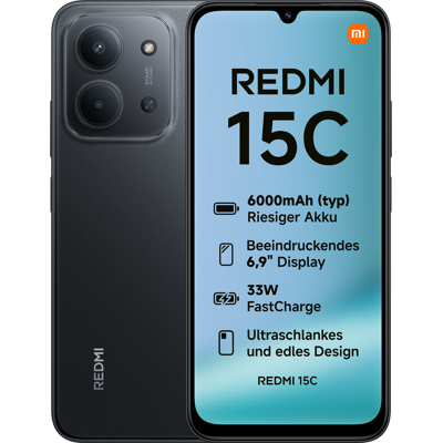 Xiaomi Redmi 15C 4G 4GB+128GB Midnight Black Smartphone Xiaomi Redmi 15C 4G 4GB+128GB Midnight Black Smartphone