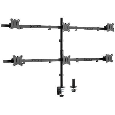 equip "17""-32"" Schwenkbare 6-Monitor-Schreibtischhalterung, Schwarz" equip "17""-32"" Schwenkbare 6-Monitor-Schreibtischhalterung, Schwarz"