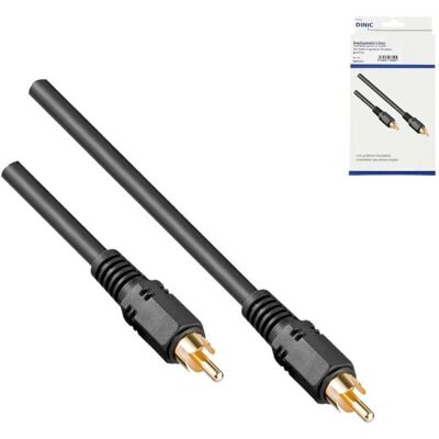 DINIC Audio-Video Kabel Cinch auf Cinch, schwarz, 2m Stecker auf Stecker, High Quality, RG 59/U DINIC Audio-Video Kabel Cinch auf Cinch, schwarz, 2m Stecker auf Stecker, High Quality, RG 59/U