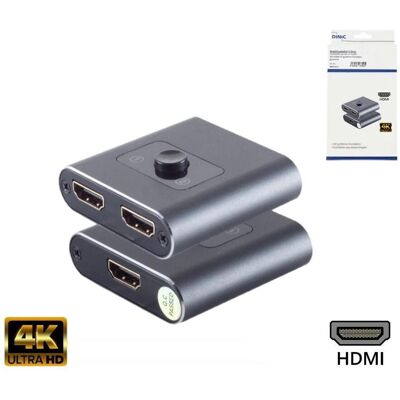 DINIC HDMI Umschalter 2x1, bidirektional, Metall 4K60Hz, Metall, Space Grau DINIC HDMI Umschalter 2x1, bidirektional, Metall 4K60Hz, Metall, Space Grau