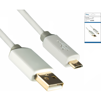 DINIC HQ Micro USB 2.0 Kabel USB A auf micro B, weiß, 1m DINIC HQ Micro USB 2.0 Kabel USB A auf micro B, weiß, 1m