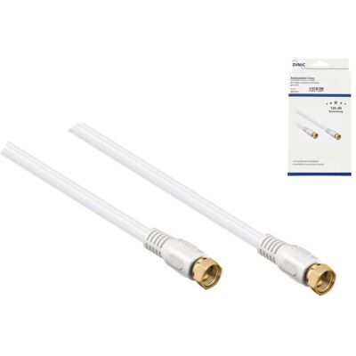 DINIC SAT Koaxialkabel 2x F-Stecker vergoldet, vierfach geschirmt, weiß, Länge 7,50m DINIC SAT Koaxialkabel 2x F-Stecker vergoldet, vierfach geschirmt, weiß, Länge 7,50m