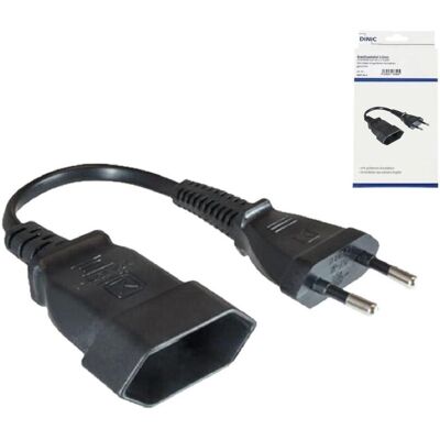 DINIC Netzkabel Eurostecker auf Eurobuchse, 0,75mm², Euro CEE 7/16, Verlängerung, VDE, schwarz, Länge 0,2 DINIC Netzkabel Eurostecker auf Eurobuchse, 0,75mm², Euro CEE 7/16, Verlängerung, VDE, schwarz, Länge 0,2