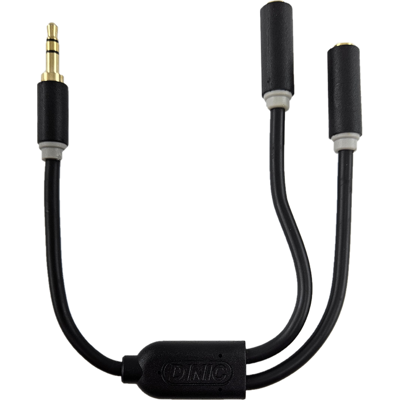DINIC Audioadapter - 3,5mm Klinke auf 2x Buchse, 0,2m DINIC Audioadapter - 3,5mm Klinke auf 2x Buchse, 0,2m