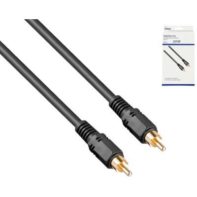 DINIC Audio-Video Kabel Cinch Stecker auf Stecker, Anschlusskabel, High Quality, RG 59/U, schwarz, 5,00m DINIC Audio-Video Kabel Cinch Stecker auf Stecker, Anschlusskabel, High Quality, RG 59/U, schwarz, 5,00m