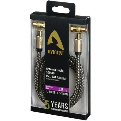 AVINITY Antennen-Kabel, Koax-Steck. - Koax-Kuppl., inkl. SAT-Adapter, 100dB, 1,5 m (127145) AVINITY Antennen-Kabel, Koax-Steck. - Koax-Kuppl., inkl. SAT-Adapter, 100dB, 1,5 m (127145)