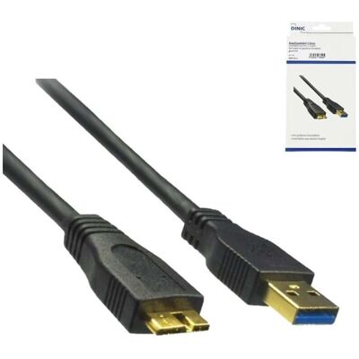 DINIC USB 3.0 Kabel A Stecker auf micro B Stecker, 3P AWG 28/1P AWG 24, vergoldete Kontakte, Länge 2,00 m DINIC USB 3.0 Kabel A Stecker auf micro B Stecker, 3P AWG 28/1P AWG 24, vergoldete Kontakte, Länge 2,00 m