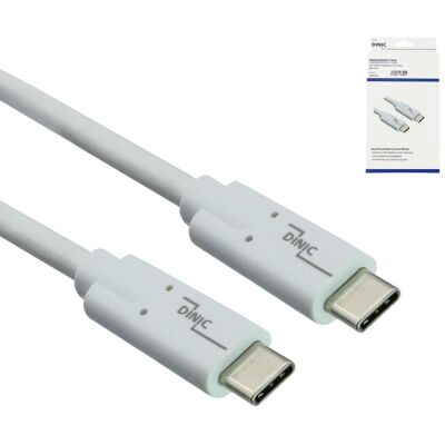 DINIC USB-C 3.2 Kabel, Weiß, 2 m, unterstützt 100W (20V/5A) Aufladung DINIC USB-C 3.2 Kabel, Weiß, 2 m, unterstützt 100W (20V/5A) Aufladung