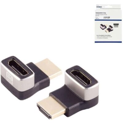 DINIC HDMI-A Adapter, 90° Winkel oben, 8K, Metall HDMI-A Buchse auf Stecker, 8K 60Hz / 4K 120Hz DINIC HDMI-A Adapter, 90° Winkel oben, 8K, Metall HDMI-A Buchse auf Stecker, 8K 60Hz / 4K 120Hz