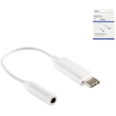 DINIC USB-C Adapter auf 3,5mm Audio (digital), mit Chipsatz, Weiß DINIC USB-C Adapter auf 3,5mm Audio (digital), mit Chipsatz, Weiß