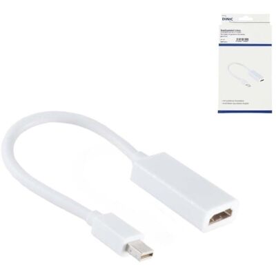 DINIC Adapter Mini DisplayPort Stecker auf HDMI-A Buchse, weiß, 0,15m DINIC Adapter Mini DisplayPort Stecker auf HDMI-A Buchse, weiß, 0,15m