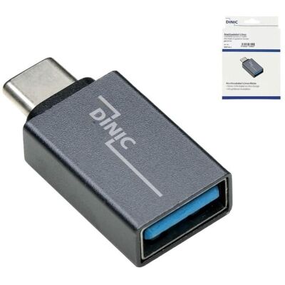 DINIC USB-Adapter, USB-C Stecker auf USB-A Buchse, Grau DINIC USB-Adapter, USB-C Stecker auf USB-A Buchse, Grau