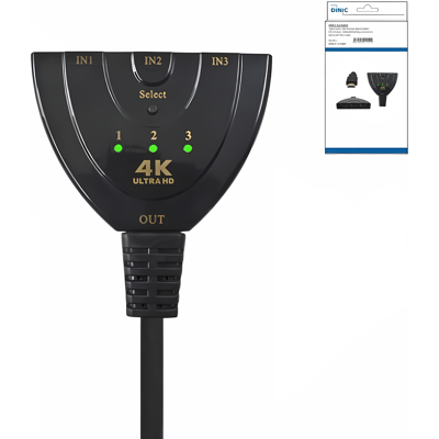 Umschaltbox automatisch 3 auf 1 HDMI, DINIC Box 3 Geräte mit HDMI Anschluss an z.B. 1 Fernsehgerät Umschaltbox automatisch 3 auf 1 HDMI, DINIC Box 3 Geräte mit HDMI Anschluss an z.B. 1 Fernsehgerät