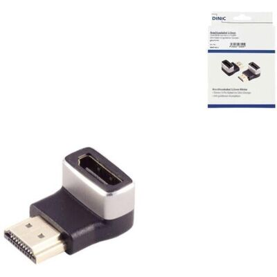 DINIC HDMI-A Adapter, 90° Winkel unten, 8K, Metall HDMI-A Buchse auf Stecker, 8K 60Hz / 4K 120Hz DINIC HDMI-A Adapter, 90° Winkel unten, 8K, Metall HDMI-A Buchse auf Stecker, 8K 60Hz / 4K 120Hz