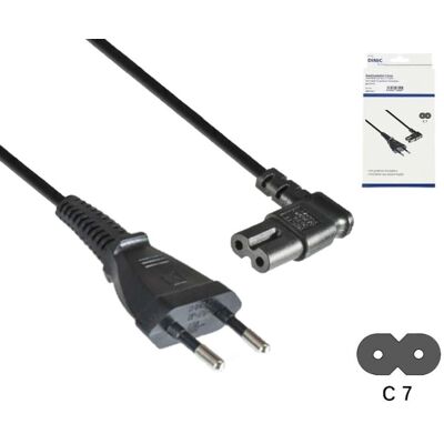 DINIC Netzkabel Eurostecker Typ C auf C7, 0,75mm², Eurostecker/IEC 60320-C7, VDE, schwarz, Länge 3,00m DINIC Netzkabel Eurostecker Typ C auf C7, 0,75mm², Eurostecker/IEC 60320-C7, VDE, schwarz, Länge 3,00m