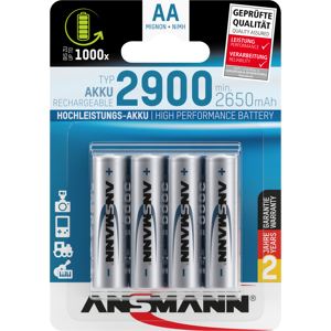 Ansmann NiMH Akku Mignon AA Typ 2900 (min. 2650 mAh) 4er Blister Akku Ansmann NiMH Akku Mignon AA Typ 2900 (min. 2650 mAh) 4er Blister Akku