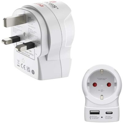 Hama "Reiseadapter, ""EU to UK"", 1x USB-A, 1x USB-C (PD), 20 W (00223478)" Hama "Reiseadapter, ""EU to UK"", 1x USB-A, 1x USB-C (PD), 20 W (00223478)"