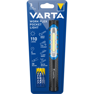 Varta Taschenlampe - LED COB Licht - IP54 - 110 Lm Varta Taschenlampe - LED COB Licht - IP54 - 110 Lm
