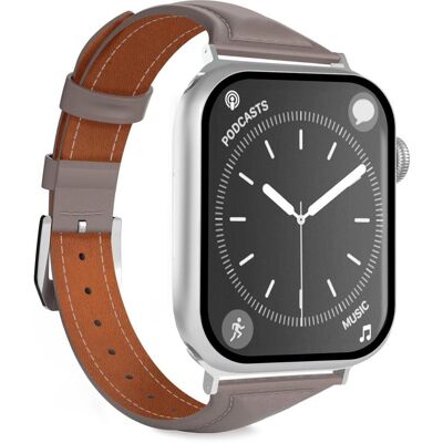 SBS Puro Petite Echtleder-ArmBand für Apple Watch 38 - 49mm, Grau SBS Puro Petite Echtleder-ArmBand für Apple Watch 38 - 49mm, Grau