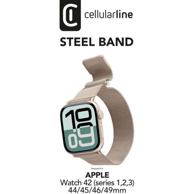 CellularLine Steel Band für Apple Watch (Serie 1/ 2/ 3) 44/ 45/ 46/ 49mm Milanaise Beige (61127) CellularLine Steel Band für Apple Watch (Serie 1/ 2/ 3) 44/ 45/ 46/ 49mm Milanaise Beige (61127)
