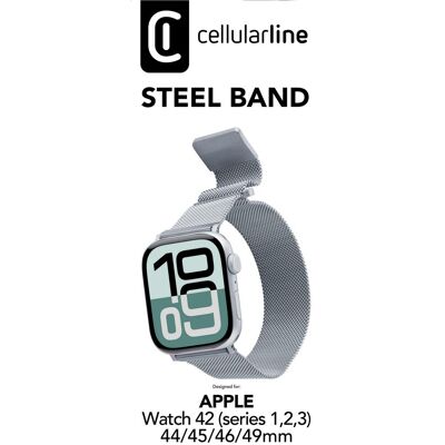CellularLine Steel Band für Apple Watch (Serie 1/ 2/ 3) 44/ 45/ 46/ 49mm Milanaise Silver (61129) CellularLine Steel Band für Apple Watch (Serie 1/ 2/ 3) 44/ 45/ 46/ 49mm Milanaise Silver (61129)