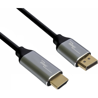DINIC Premium Displayport auf HDMI Kabel, 1m 4K@60Hz, 3D, HDR, 1x DP auf 1x HDMI Stecker, Box DINIC Premium Displayport auf HDMI Kabel, 1m 4K@60Hz, 3D, HDR, 1x DP auf 1x HDMI Stecker, Box